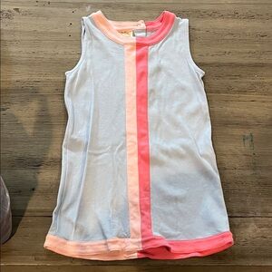 The Beaufort Bonnet Company Sleeveless Dress with Pink and Peach Stripes